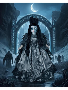Meet Hel  - OOAK Creepy Doll 16" Hand Painted Horror Haunting Art - Norse